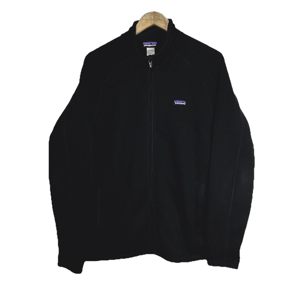 Patagonia Better Sweater Fleece Jacket Mens Large Black Mock Neck Logo Gorpcore